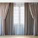 3d Curtains with tulle set 04 model buy - render