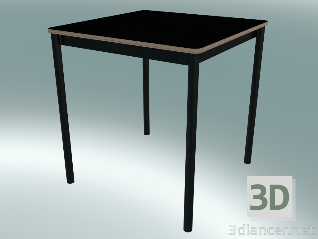 Modelo 3d Mesa quadrada Base 70X70 cm (Preto, Contraplacado, Preto) - preview