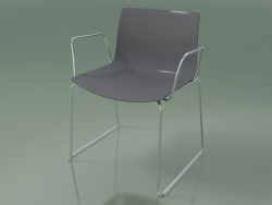 Silla 2074 (sobre rieles, con reposabrazos, polipropileno PO00412)