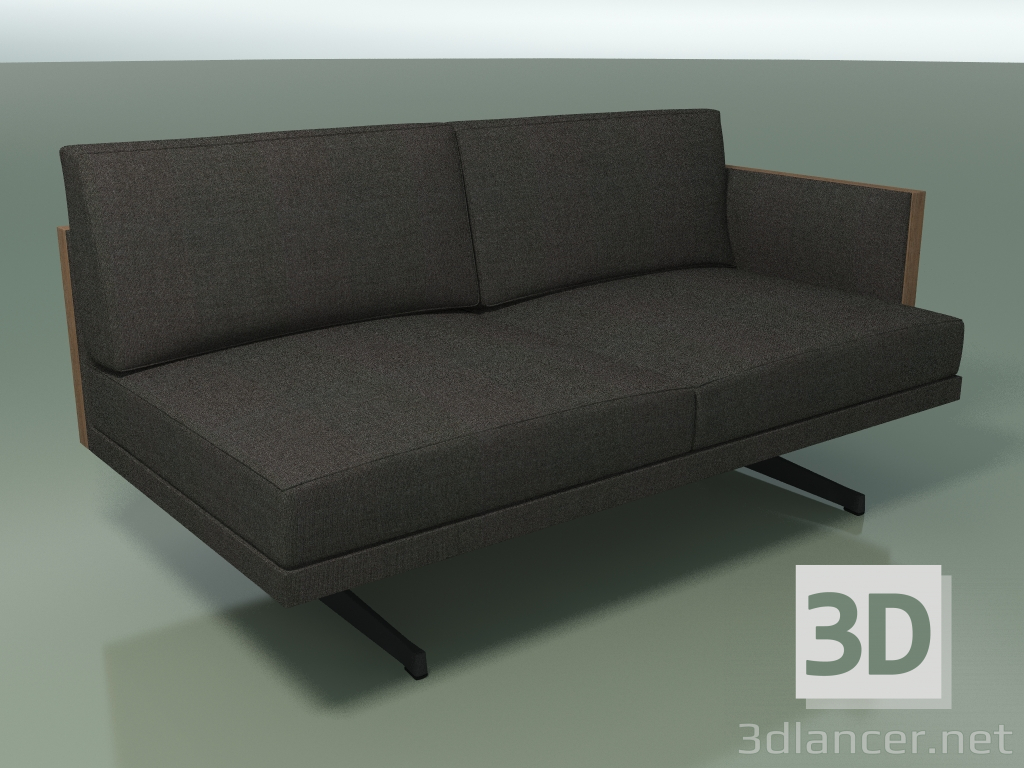 3d model End module 5229 (left armrest, H-legs, Walnut) - preview