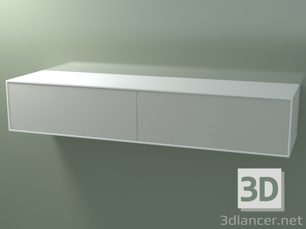 3d model Caja doble (8AUGВB02, Glacier White C01, HPL P02, L 192, P 50, H 36 cm) - vista previa