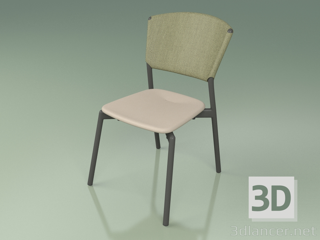 3d model Silla 020 (Ahumado metálico, Oliva, Mole de resina de poliuretano) - vista previa