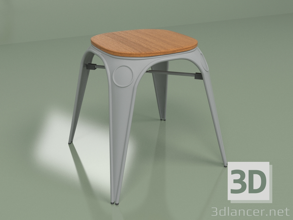 modello 3D Sgabello Louis altezza 46 (grigio chiaro) - anteprima