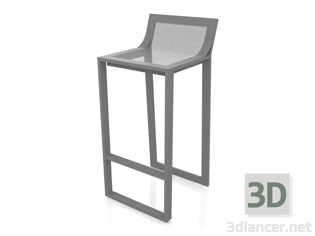 3d model Taburete alto con respaldo alto (Antracita) - vista previa