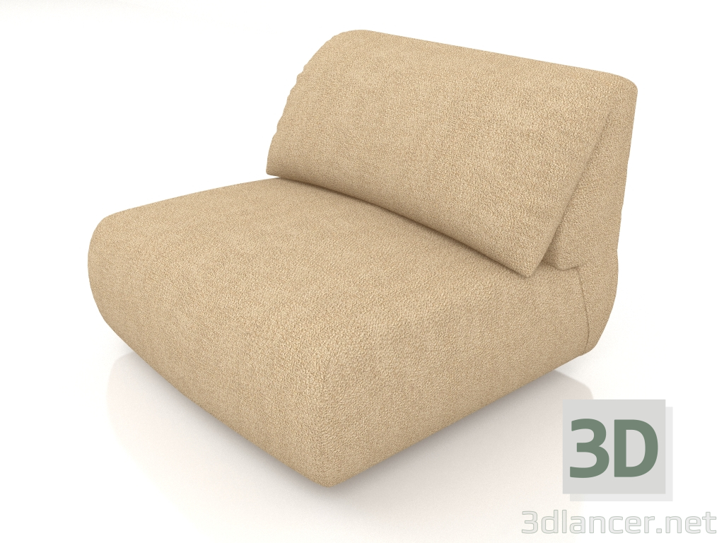 3d model Armchair Wings Loveseat (Caramel) - preview