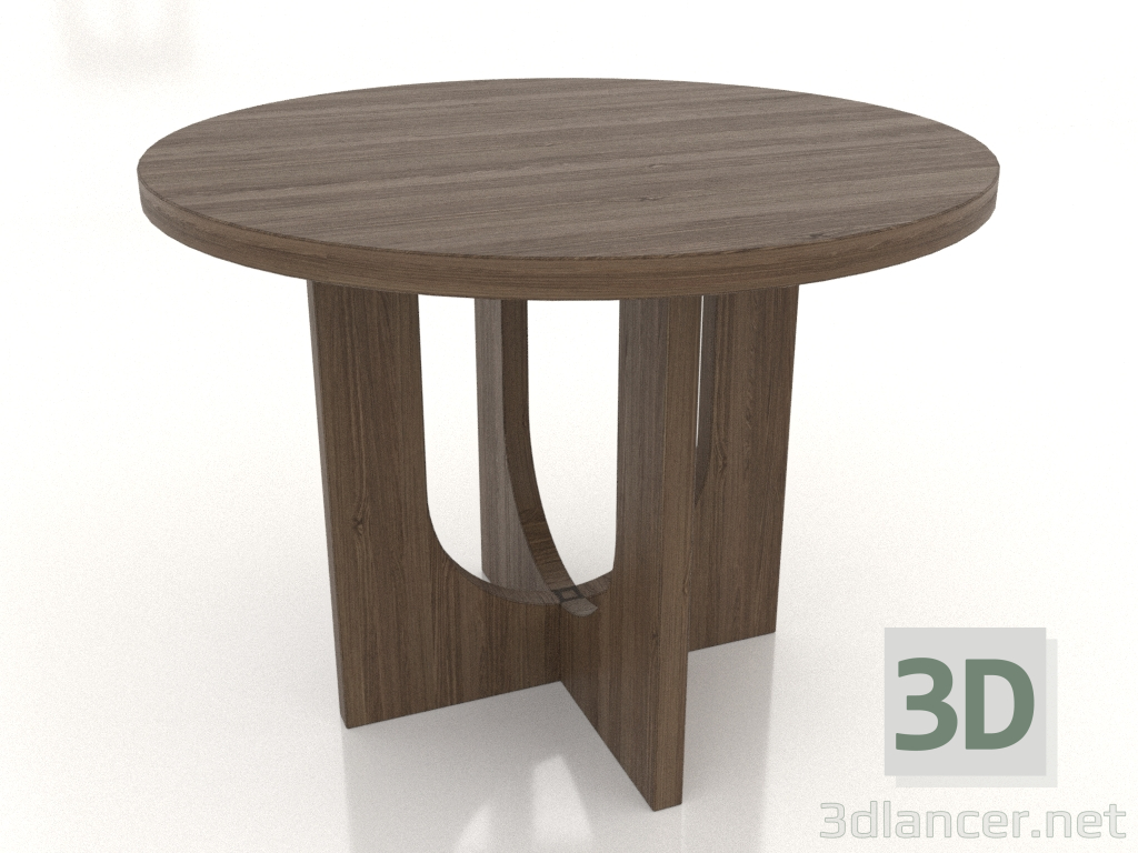 modello 3D Tavolo da pranzo ROUND Ø 1000 mm (frassino schiarito noce) - anteprima