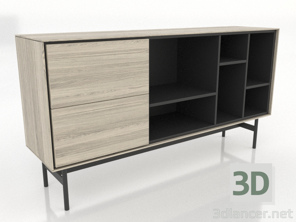 3d model Cabinet 1 1600x400 mm (lightened oak) - preview 3d model Cabinet 1 1600x400 mm (lightened oak) - preview