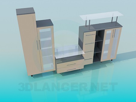 3d model Cabinet in the living room - preview