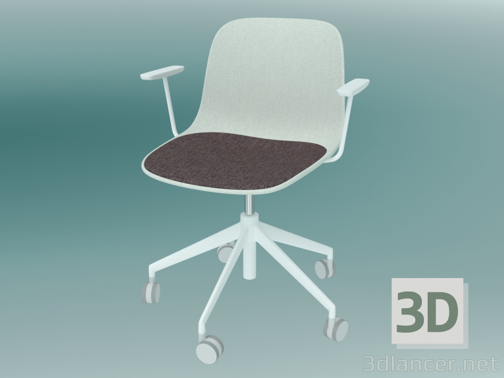 3d model Chair with SEELA castors (S341 with padding) - preview