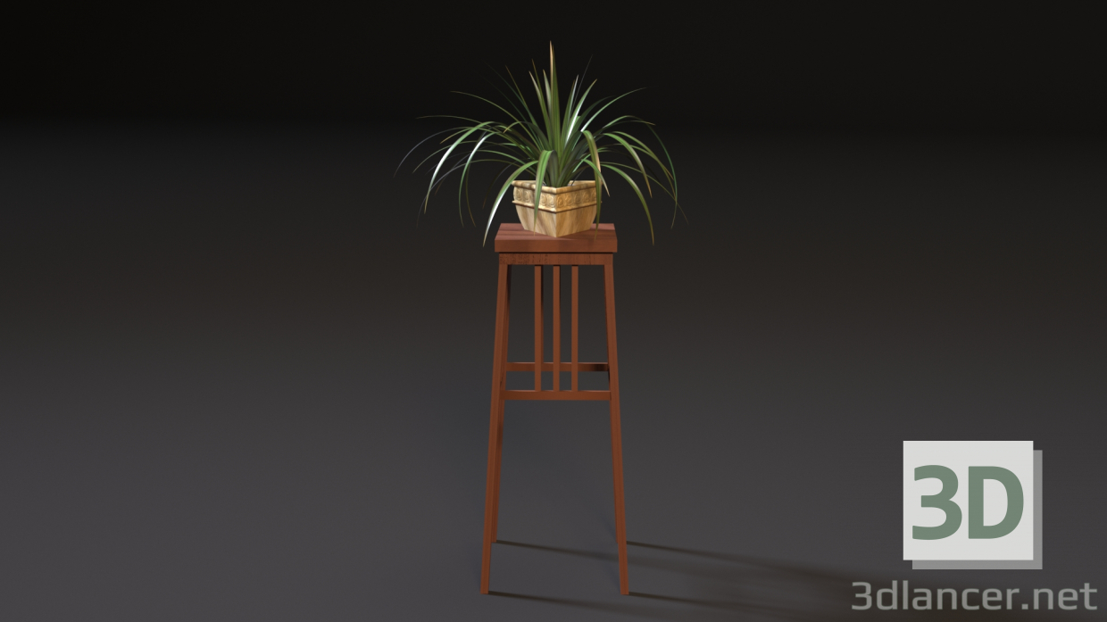 3d Support for flowers model buy - render