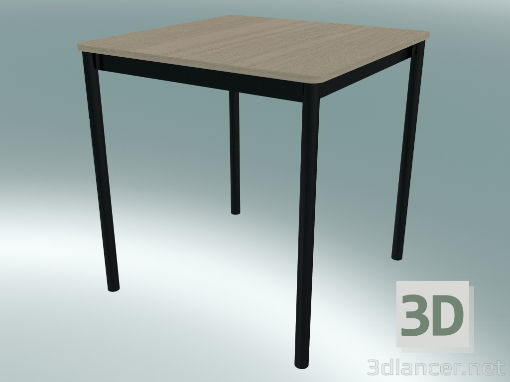 3d model Mesa cuadrada Base 70X70 cm (Roble, Negro) - vista previa