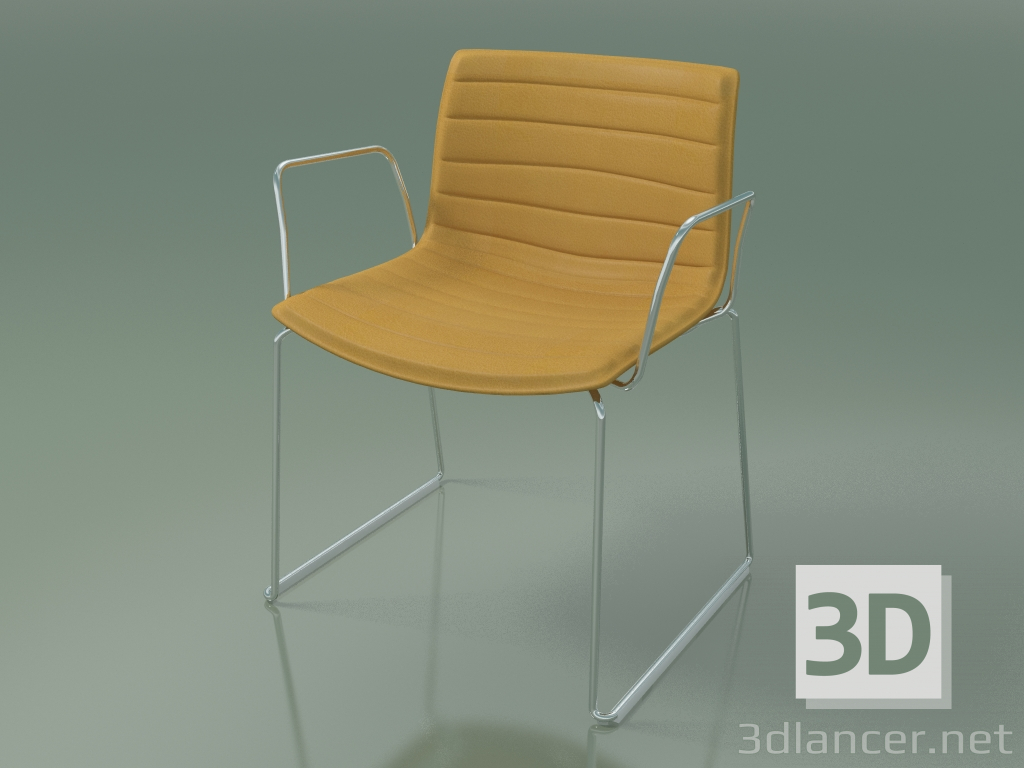 3D modeli Sandalye 2075 (kızaklarda, kolçaklı, deri döşemeli) - önizleme