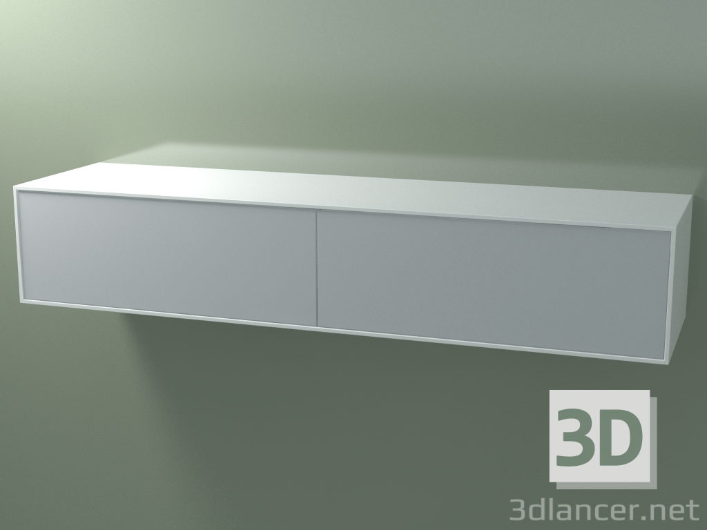 Modelo 3d Caixa dupla (8 AGOB02, Glacier White C01, HPL P03, L 192, P 50, H 36 cm) - preview