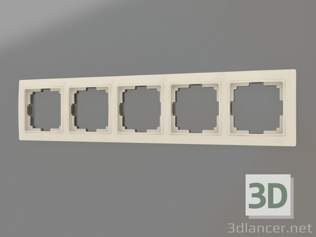 3D Modell Rahmen für 5 Pfosten Snabb Basic (Elfenbein) - Vorschau