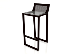 Tabouret haut avec dossier haut (Noir)