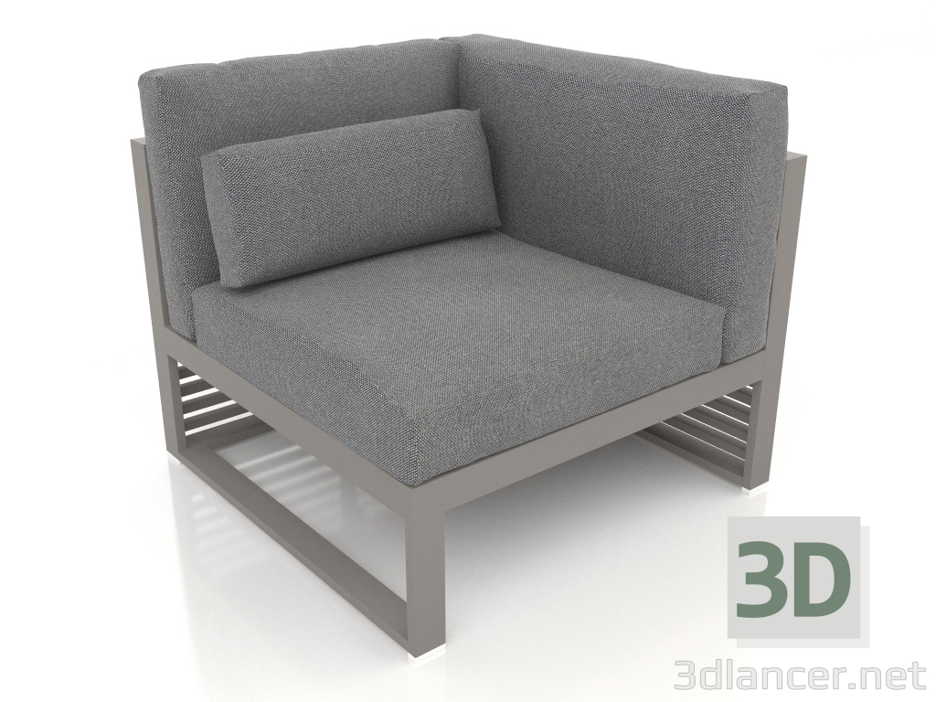 modèle 3D Canapé modulable section 6 droite, dossier haut (Gris quartz) - preview