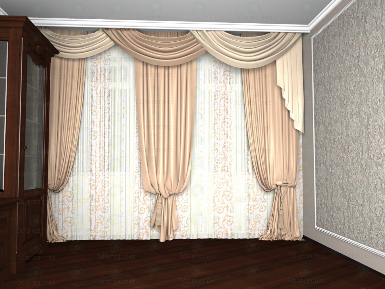 3d model Cortinas de Habitacion - vista previa