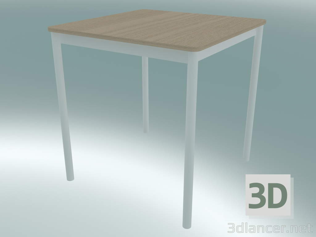 3d model Mesa cuadrada Base 70X70 cm (Roble, Blanco) - vista previa