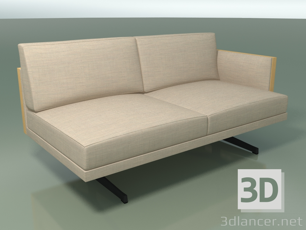 3d model End module 5229 (left armrest, H-legs, Natural oak) - preview