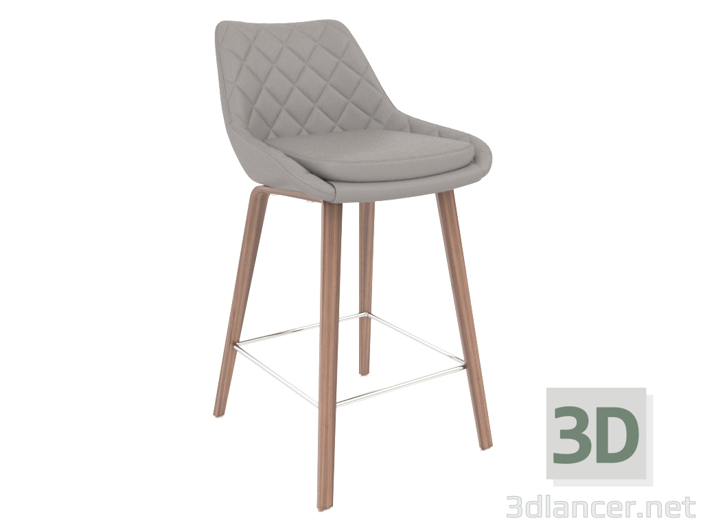 3d model Silla semi-bar Joan (65) (gris claro) - vista previa