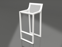 Tabouret haut avec dossier haut (Blanc)