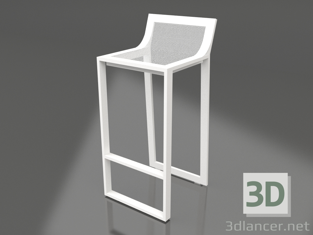 Modelo 3d Banco alto com encosto alto (branco) - preview