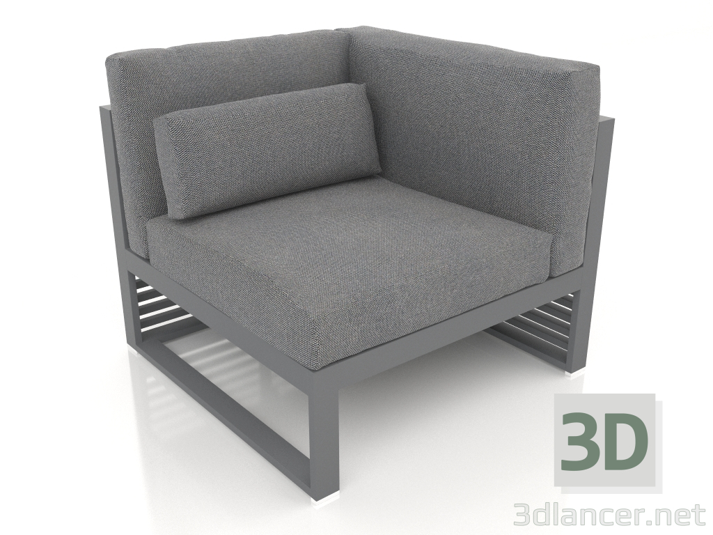 modèle 3D Canapé modulable, section 6 droite, dossier haut (Anthracite) - preview