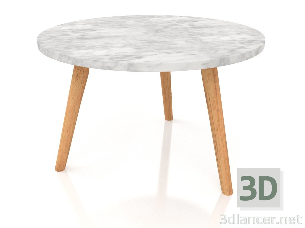 Modelo 3d Mesa lateral em pedra branca L - preview