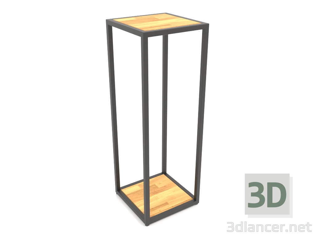 modèle 3D Console carrée (BOIS, 30x30x86, 2 étagères) - preview