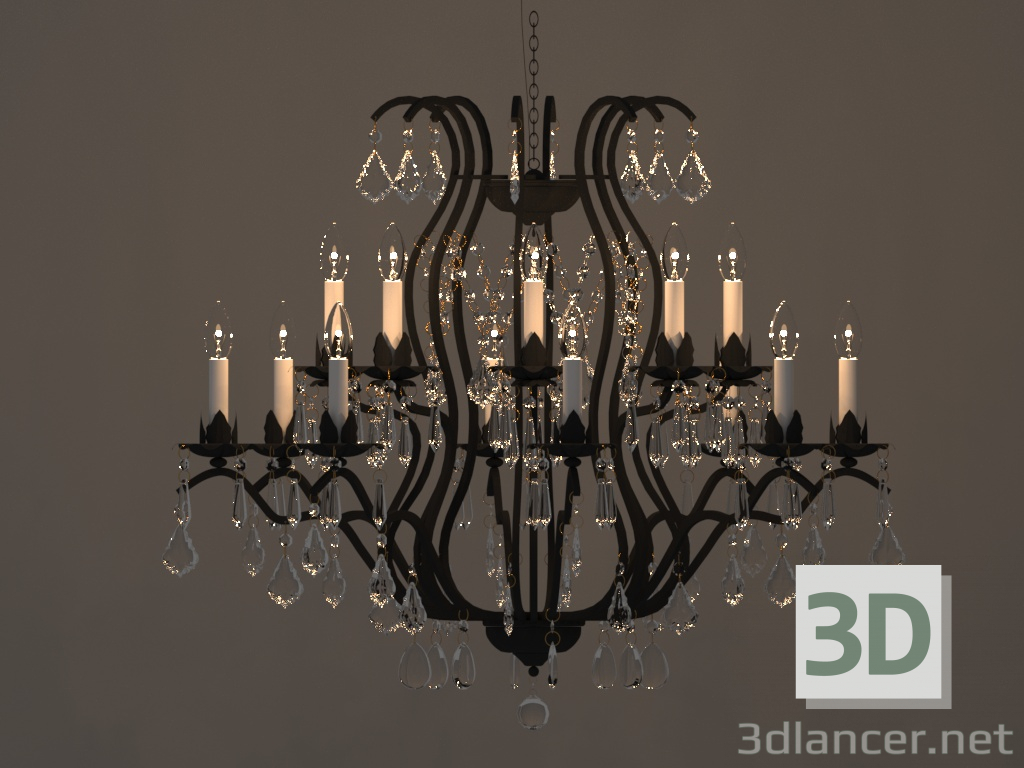 3d Chandelier forged model buy - render