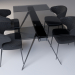 3d Concepto Glassy Keen folding table black + Concepto Keen chair oil gray model buy - render