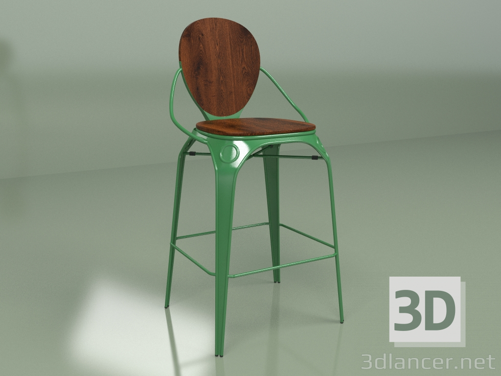 3d model Taburete de bar Louix (verde) - vista previa