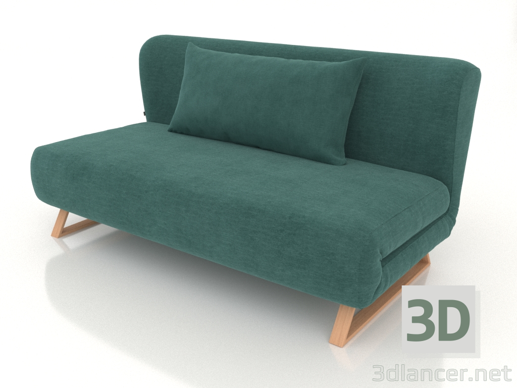 modello 3D Divano letto Rosy 3 posti (turchese scuro) - anteprima