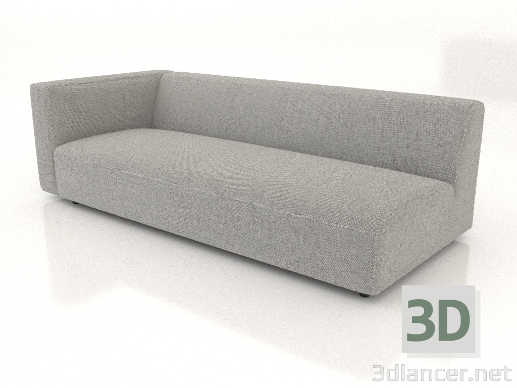 modello 3D Modulo divano per 2 persone (XL) 223x100 con bracciolo a sinistra - anteprima