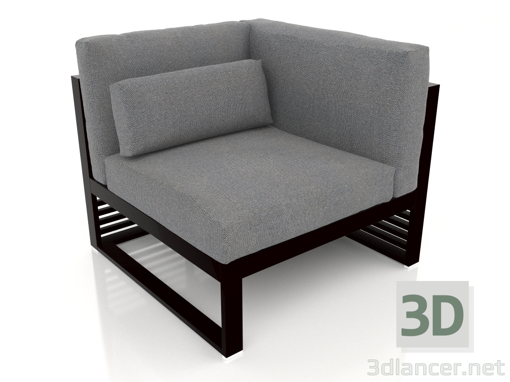 Modelo 3d Sofá modular, secção 6 direita, encosto alto (Preto) - preview