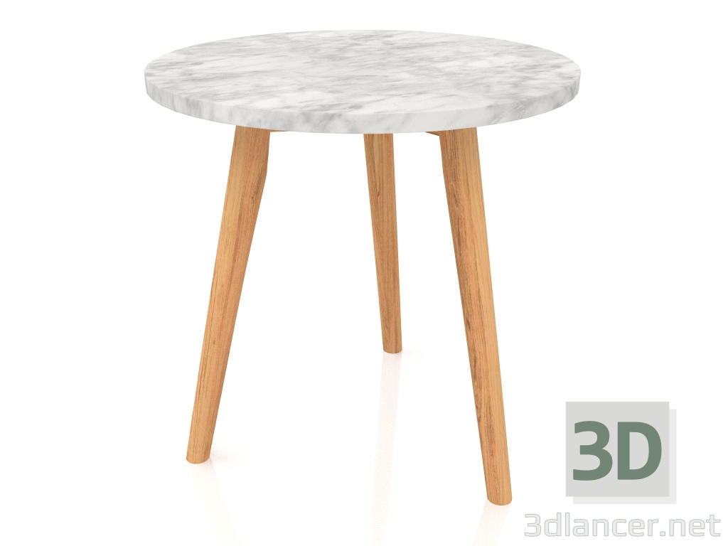 3d model Mesa auxiliar de piedra blanca M - vista previa