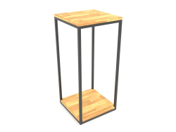 Console carrée (PLANCHER BOIS, 40x40x86, 2 étagères)