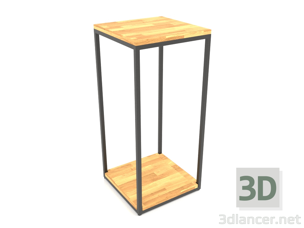 3d model Consola cuadrada (PISO DE MADERA, 40x40x86, 2 estantes) - vista previa