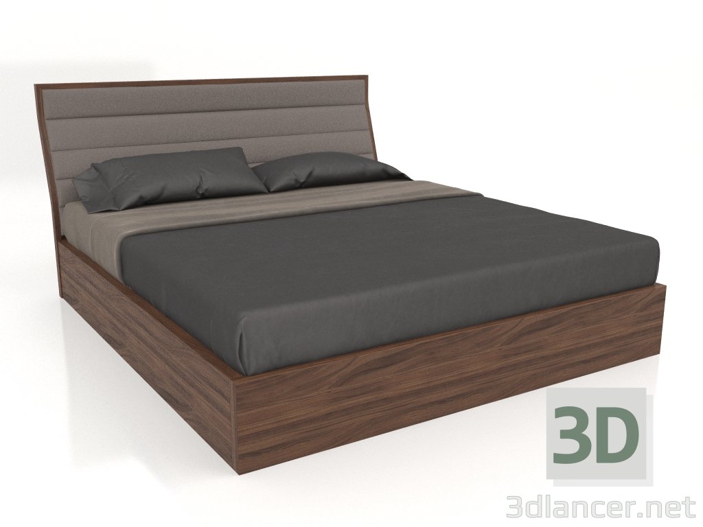 3d модель Ліжко з підйомним механізмом, оздоблення шпон горіх , еко шкіра 176 (191x227.3x104.5 см) – превью