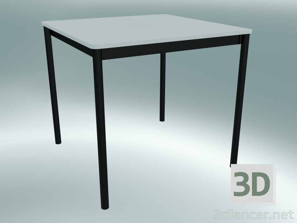 3d model Mesa cuadrada Base 80X80 cm (Blanco, Negro) - vista previa