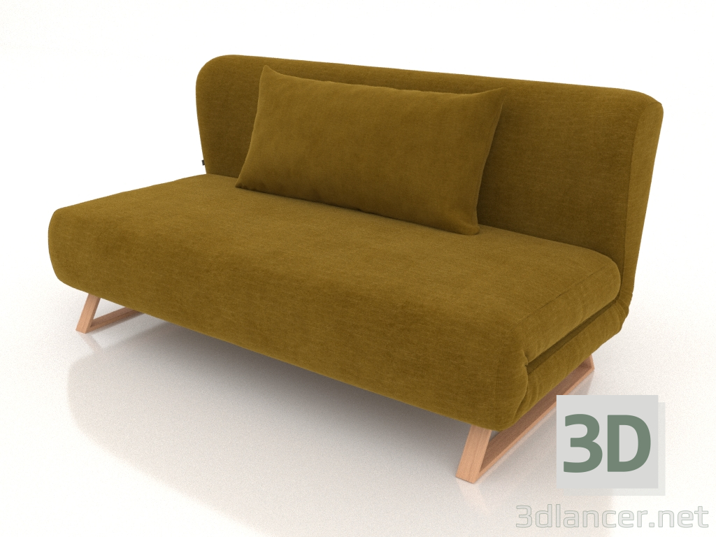 3D modeli Çekyat Rosy 3 kişilik (sarı) - önizleme