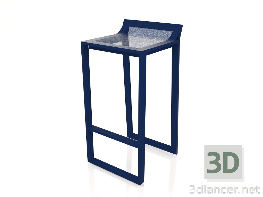 Modelo 3d Banqueta alta com encosto baixo (azul noturno) - preview