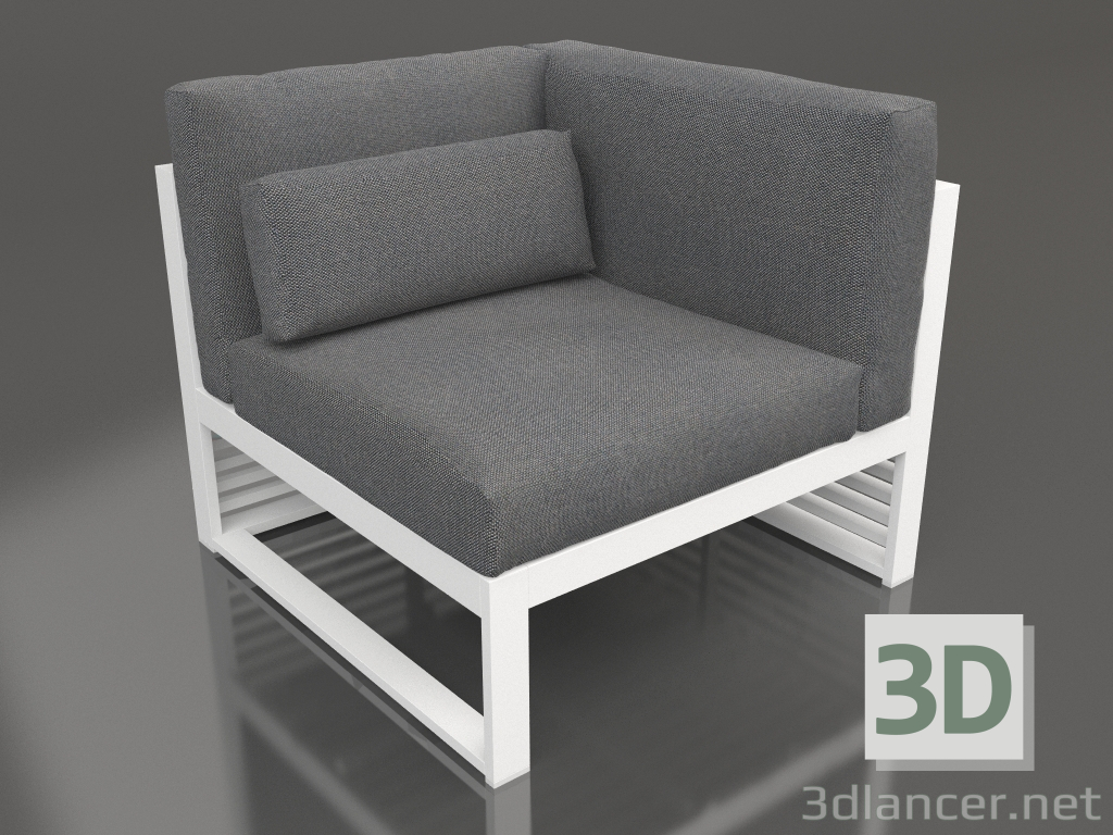 3d model Modular sofa, section 6 right, high back (White) - preview