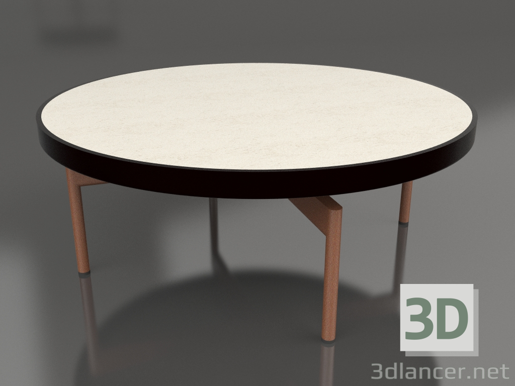 modello 3D Tavolino rotondo Ø90x36 (Nero, DEKTON Danae) - anteprima