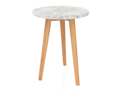 Table d'appoint en pierre blanche S