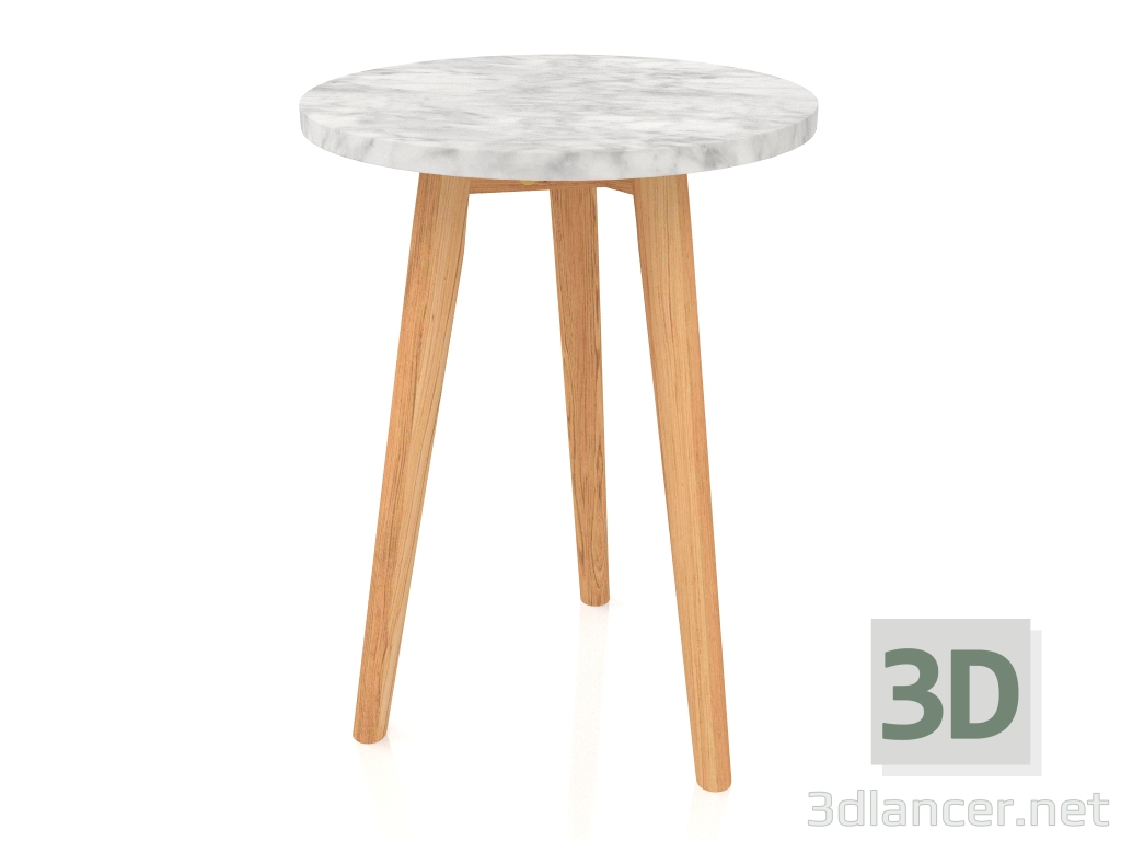 Modelo 3d Mesa lateral em pedra branca S - preview