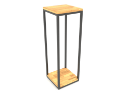 Square console (WOOD FLOOR, 30x30x86, 2 shelves)