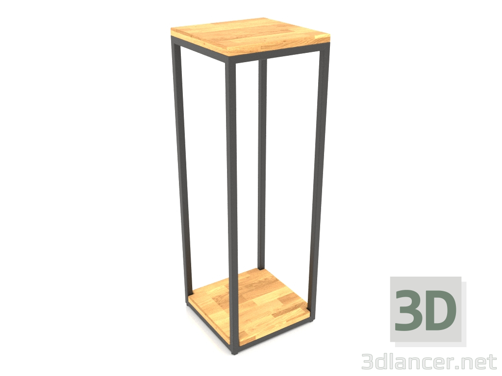 modèle 3D Console carrée (PLANCHER BOIS, 30x30x86, 2 étagères) - preview