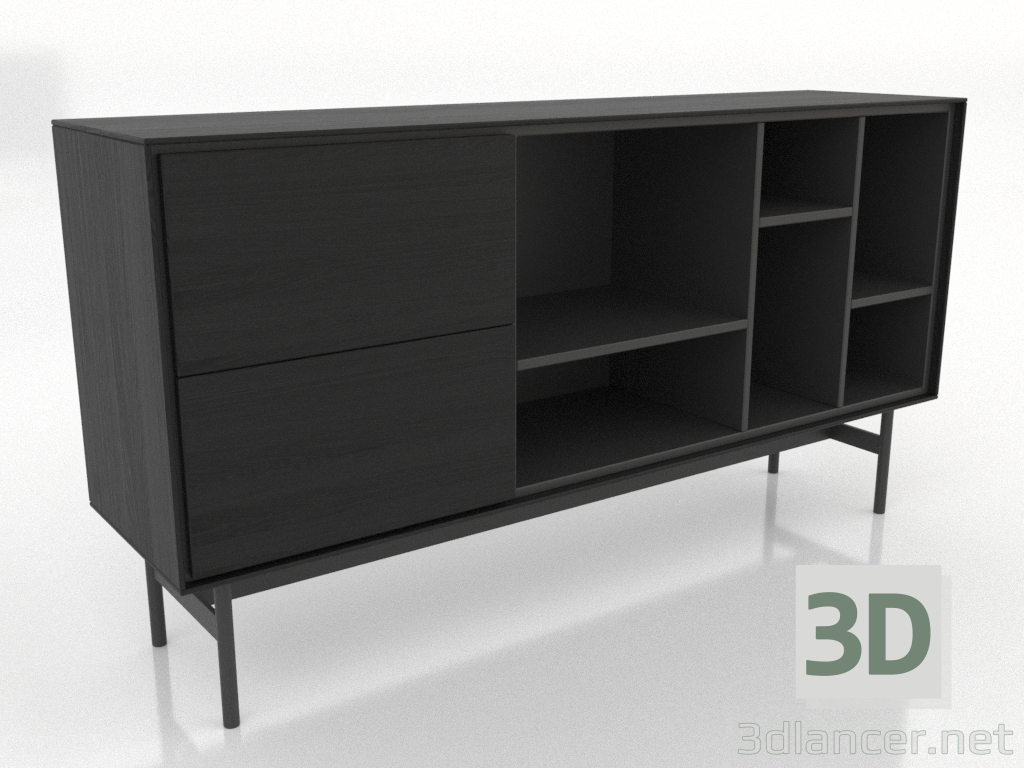 modèle 3D Armoire 1 1600x400 mm (noir RAL 9005) - preview modèle 3D Armoire 1 1600x400 mm (noir RAL 9005) - preview