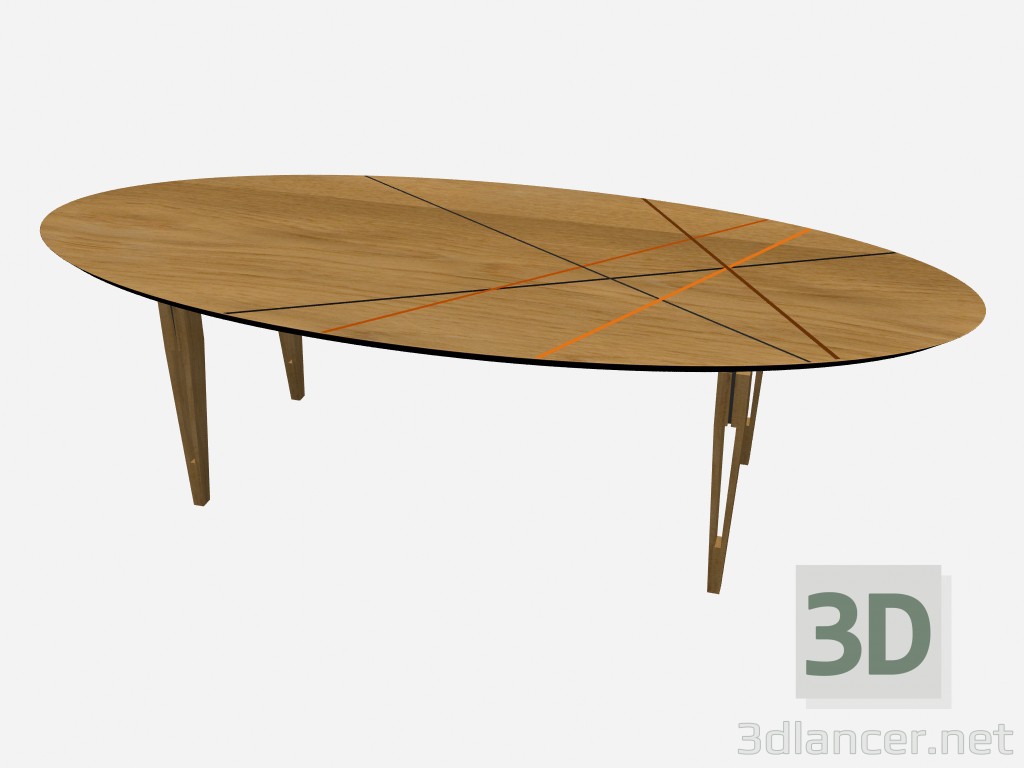 3d model Mesa ovalada, Janet - vista previa